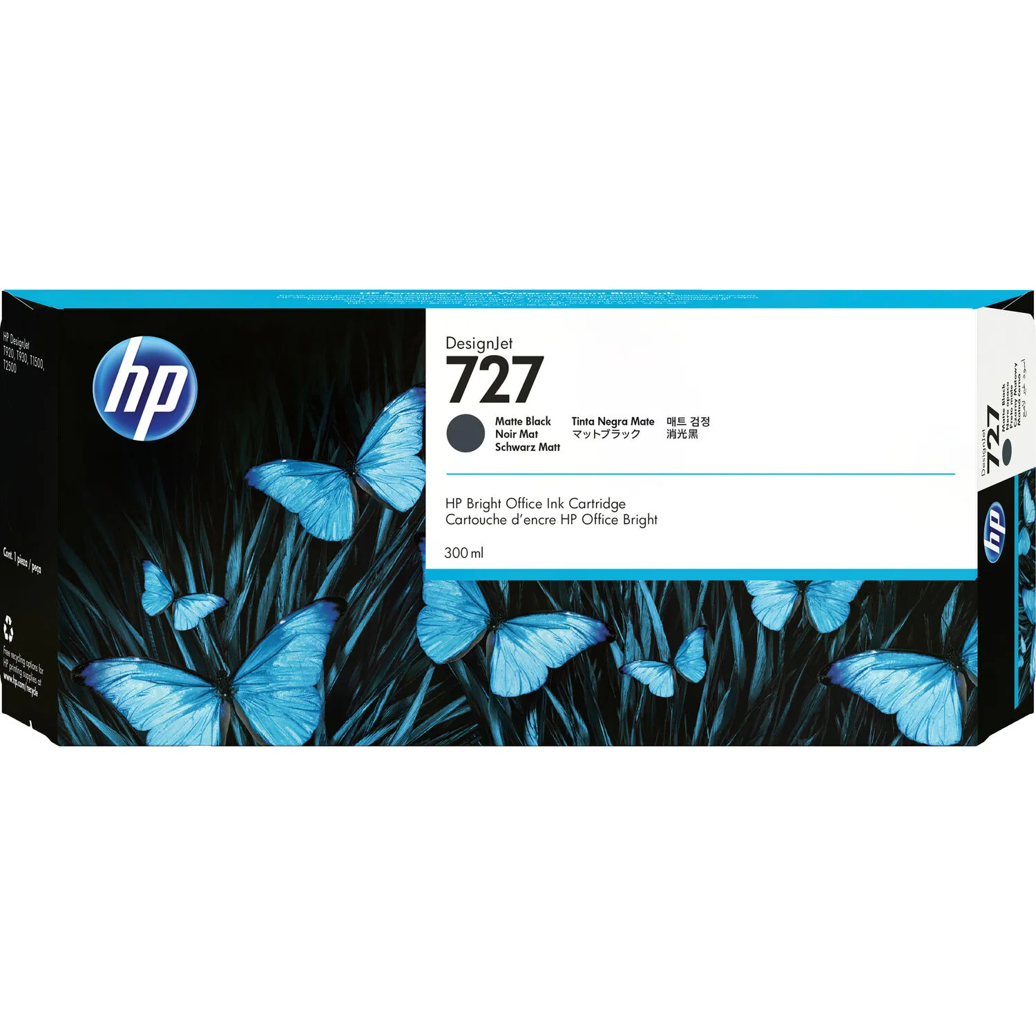 HP 727 Matte Black Designjet Ink Cartridge (300 ml)