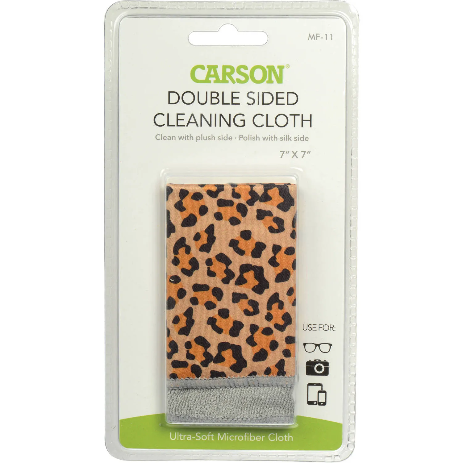 Carson Double-Sided Cleaning Cloth (Safari Leopard, 7 x 7")