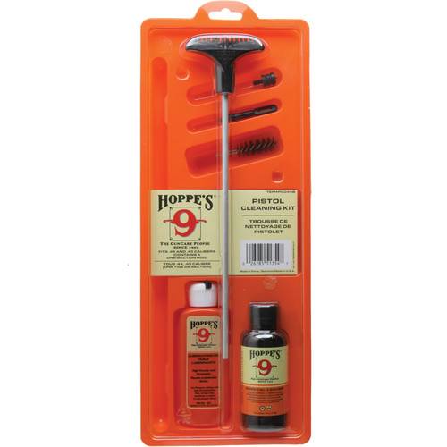 Hoppes Pistol Cleaning Kit with Aluminum Rod for .44 and .45 (Clamshell Packaging)