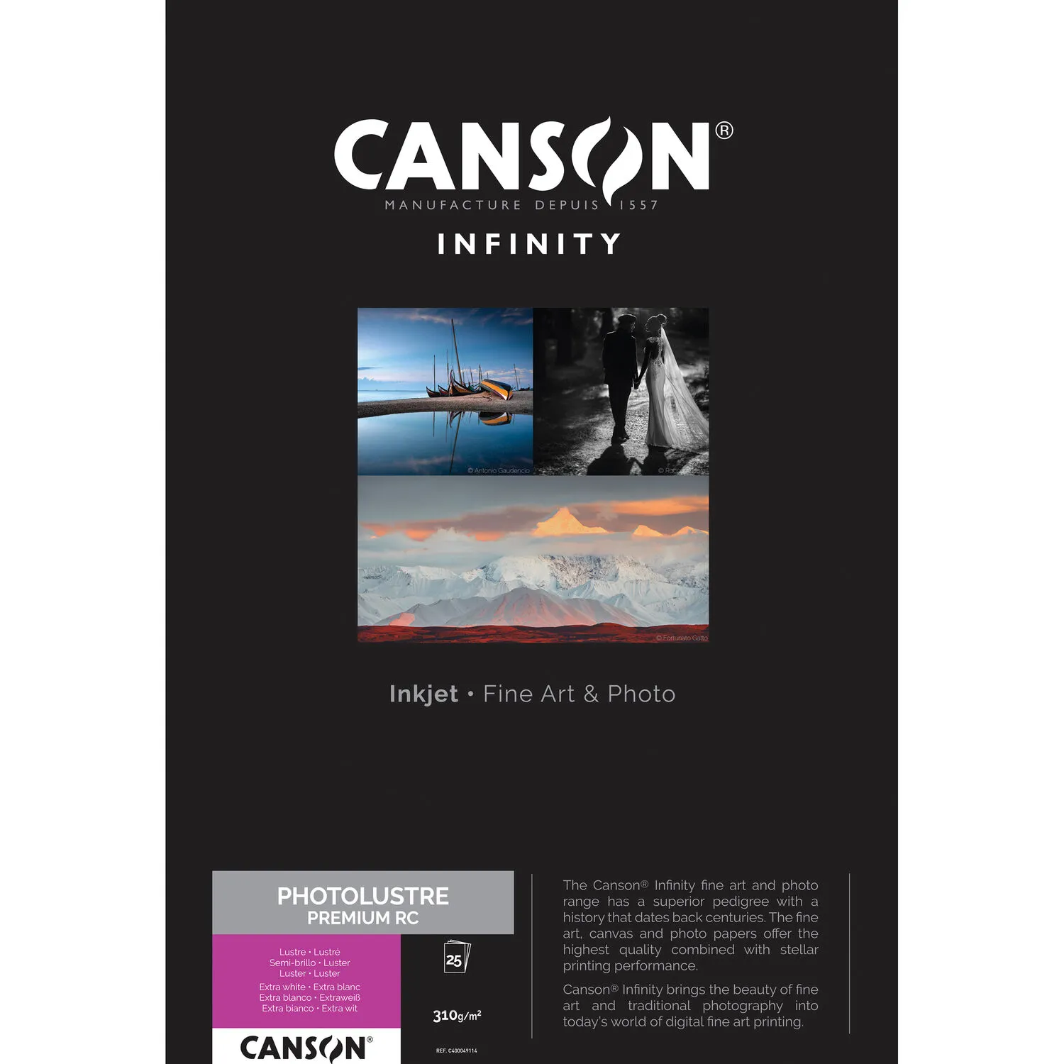 Canson Infinity Photo Lustre Premium RC Paper (17 x 22", 25 Sheets)