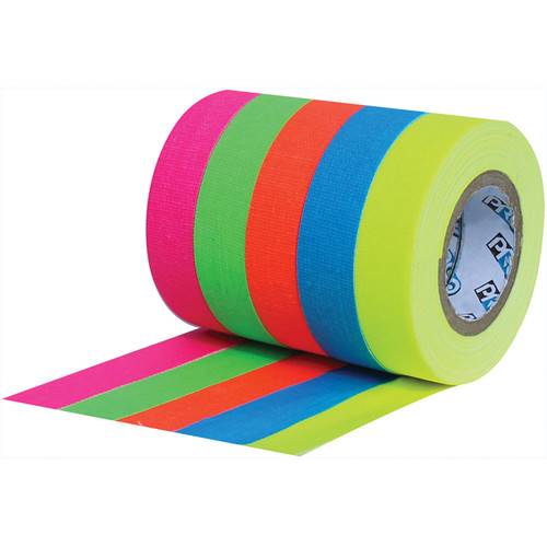 ProTapes Pro Pocket Fluorescent Color Spike Tape Stack (1/2" x 6 yd, Fluorescent Pink, Yellow, Green, Orange, Blue)