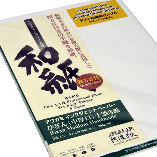 Awagami Factory Bizan Medium Natural Handmade Paper (A4, 8.3 x 11.7, 5 Sheets)