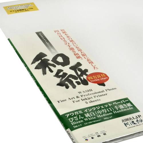 Awagami Factory Bizan Medium White Handmade Paper (A2, 16.5 x 23.4", 5 Sheets)