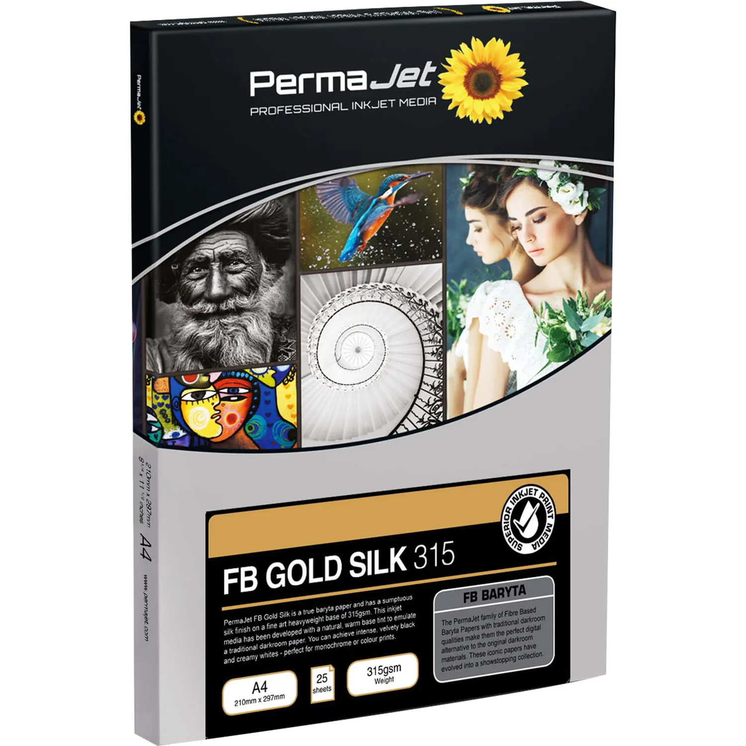 PermaJetUSA FB Gold Silk 315 Baryta Paper (A4, 25 Sheets)