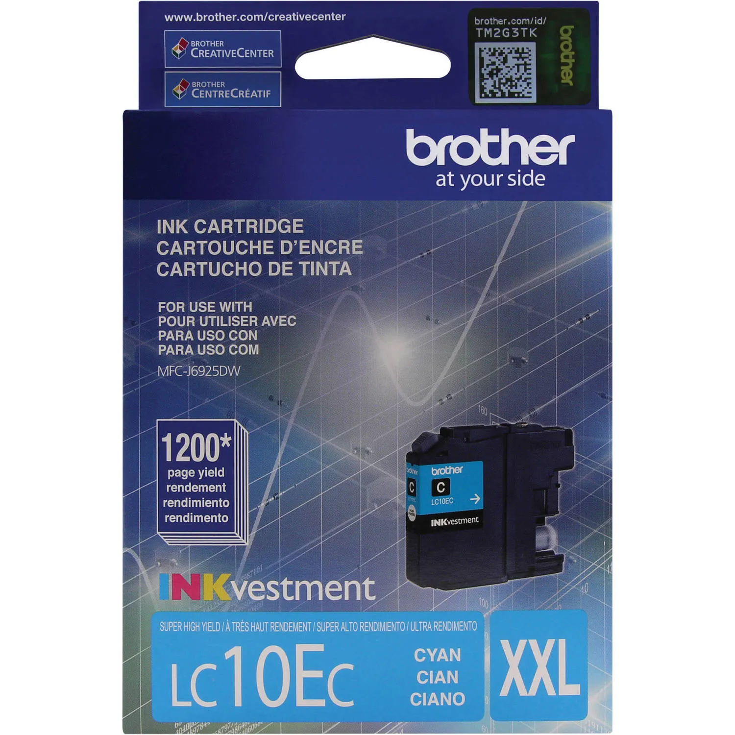 Brother LC10EC INKvestment Super High Yield Cyan Ink Cartridge
