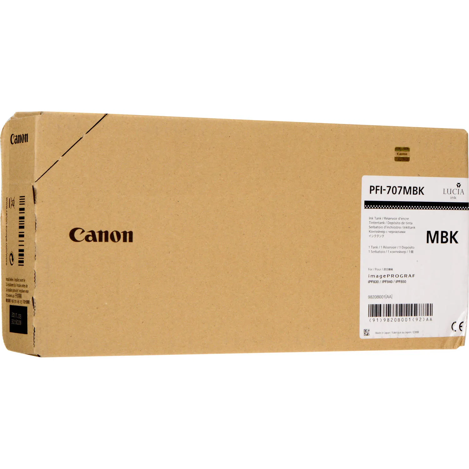 Canon PFI-707MBK Matte Black Ink Cartridge (700 mL)