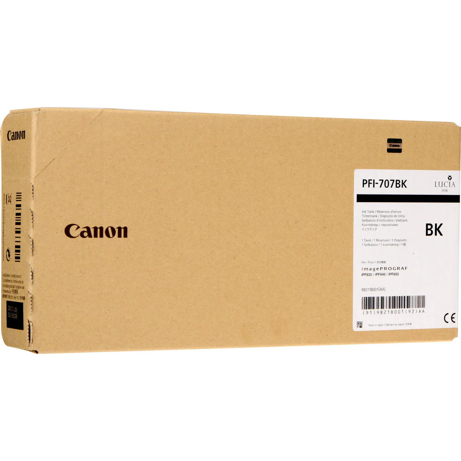 Canon PFI-707BK Black Ink Cartridge (700 mL)