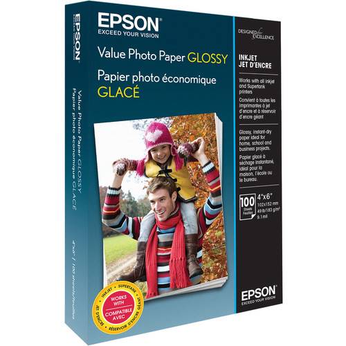 Epson Value Photo Paper Glossy (4 x 6", 100 Sheets)