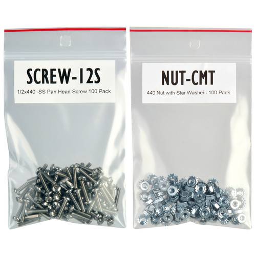 TecNec 12S Pan-Head Screws with Nut &amp; Washers Kit (Stainless Steel, 100-Pack)