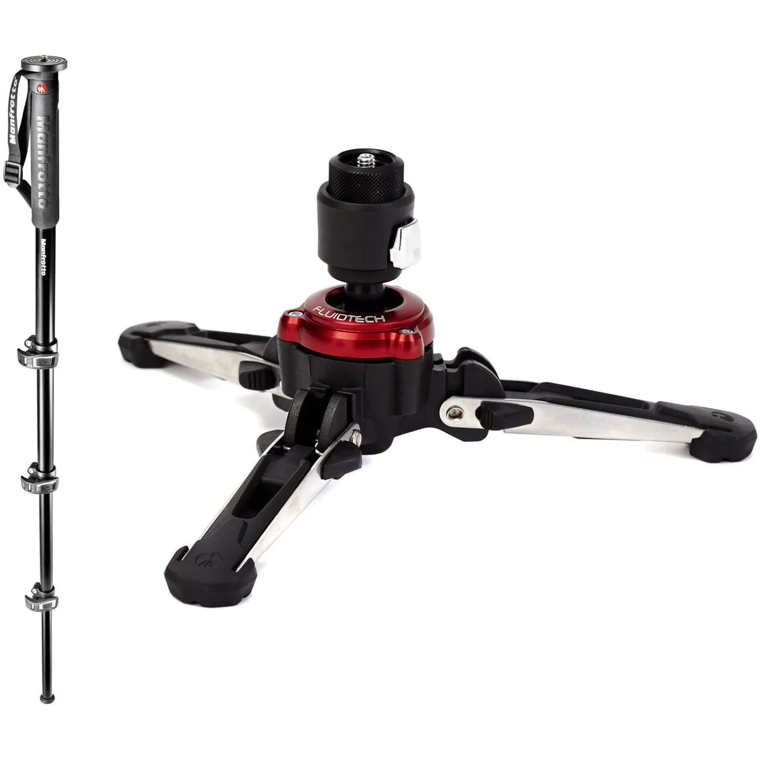 Manfrotto XPRO MPMXPROA4US Aluminum Monopod with XPRO Fluid Base Kit
