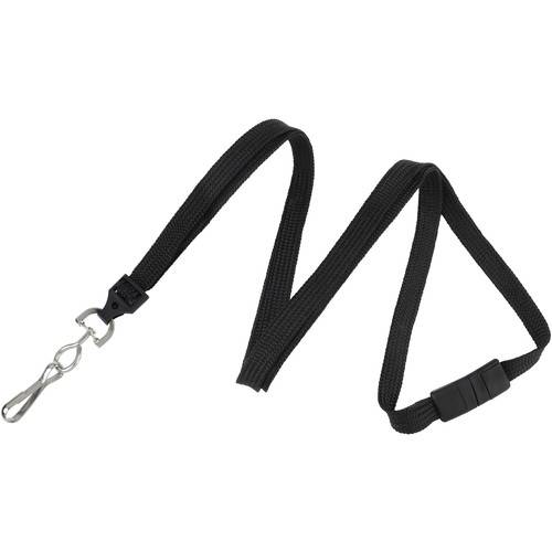 BRADY PEOPLE ID 3/8" Breakaway Lanyard with Universal Slide Adapter &amp; Swivel Hook (Black, 100-Pack)