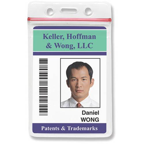 BRADY PEOPLE ID Clear Vinyl Vertical Badge Holder with Resealable Top (2.38 x 3.88", 100-Pack)