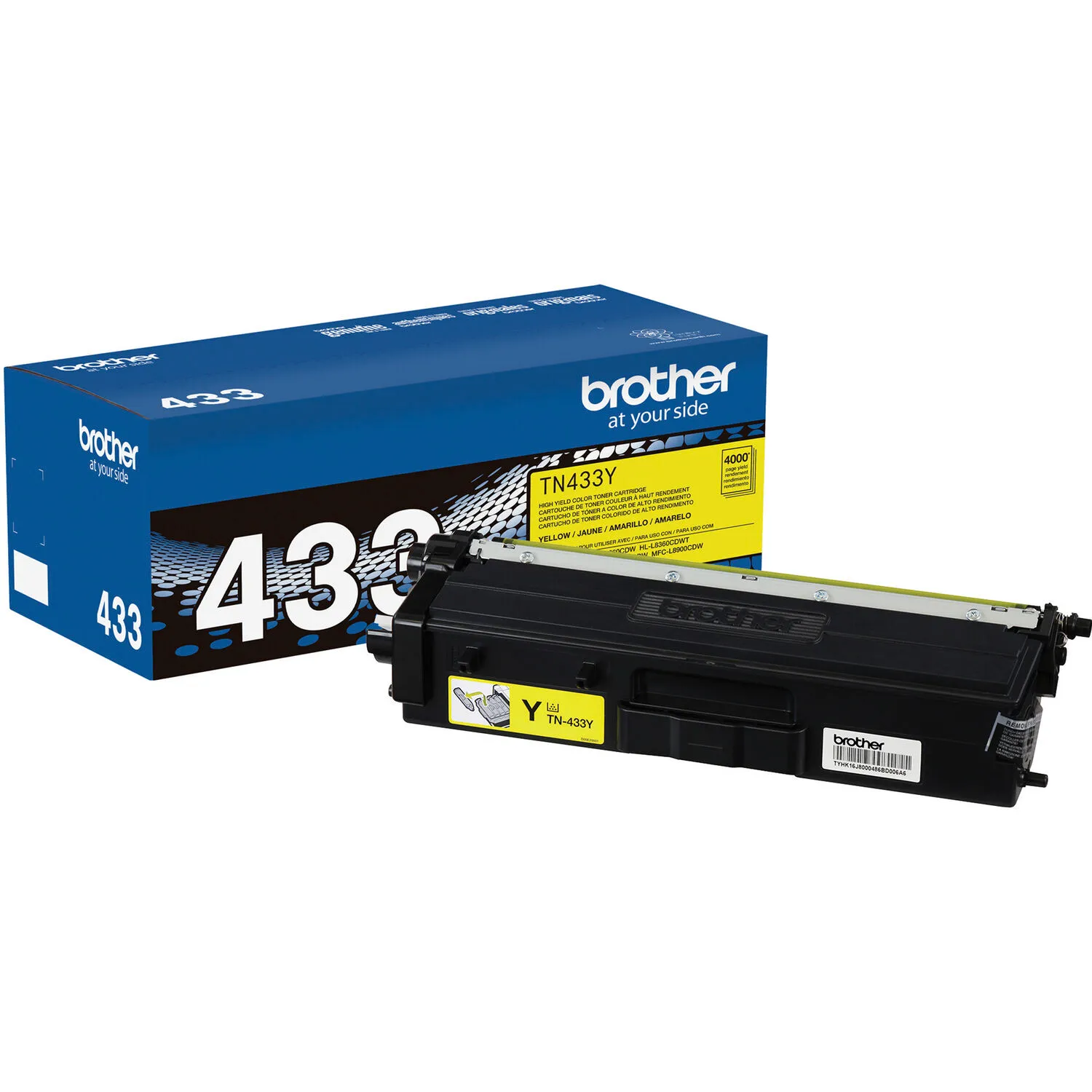 Brother TN433Y Yellow High-Yield Toner Cartridge