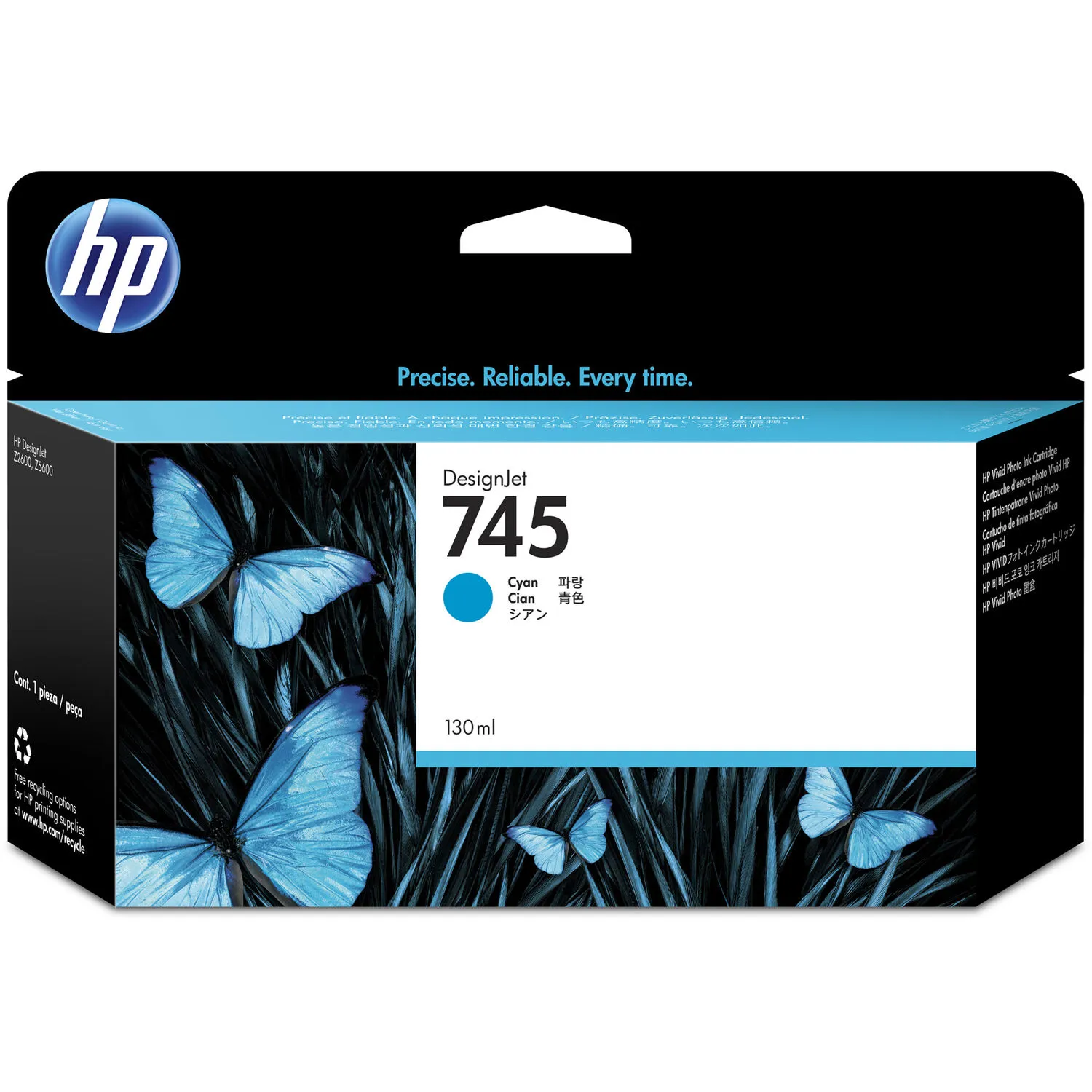 HP 745 DesignJet Cyan Ink Cartridge (130mL)