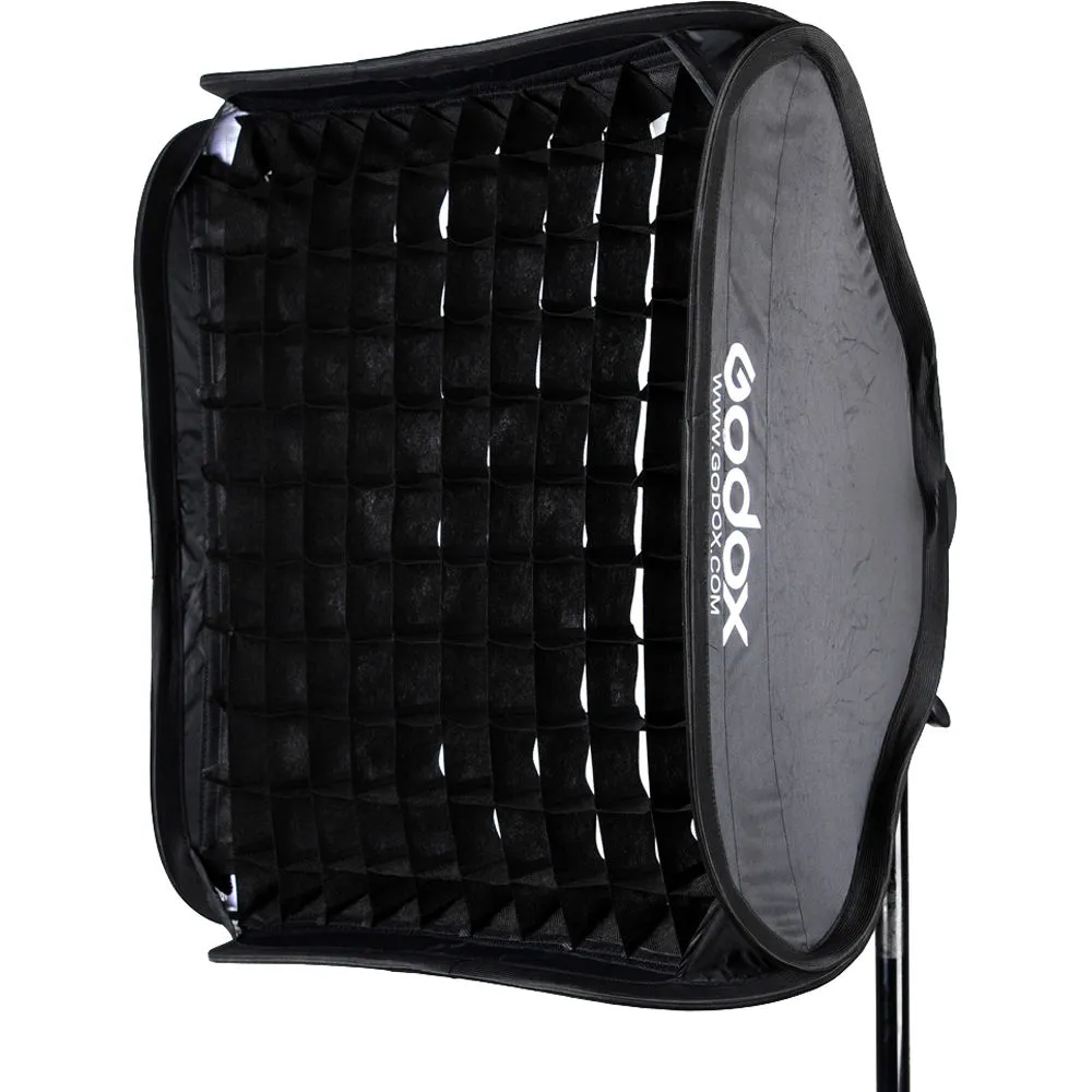 Godox S-Type Bowens Mount Flash Bracket with Softbox and Grid Kit (23.6 x 23.6")