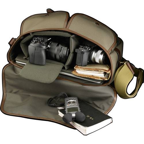 Billingham Hadley One Camera Bag (Khaki FibreNyte with Chocolate Leather)
