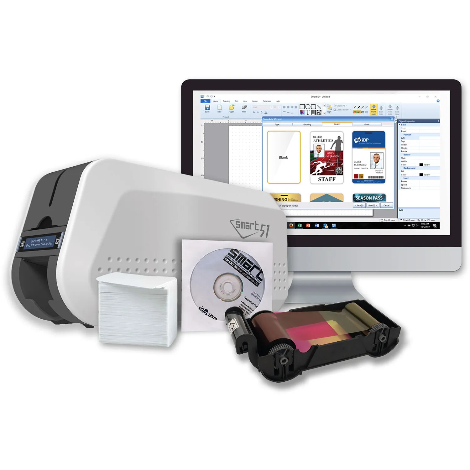 IDP SMART-51S Single-Sided ID Card Printer Kit
