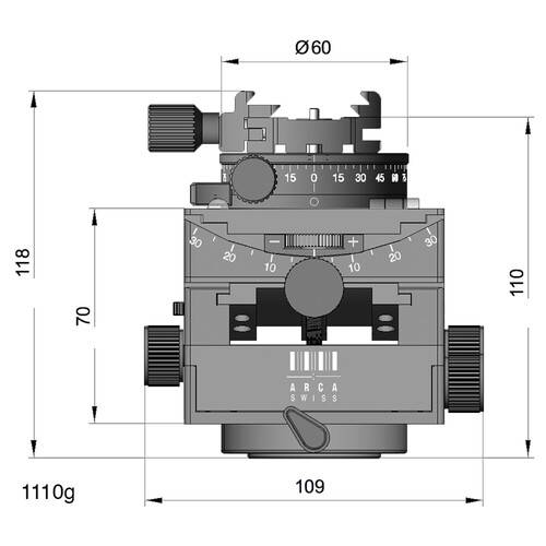 Arca-Swiss C1 Cube Geared Head with Arca Classic Quick Release with GP (Geared Panning)