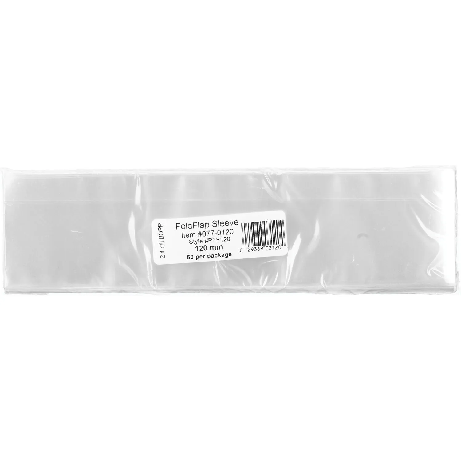 Print File 120 Polypropylene FoldFlap Sleeves (50-Pack)