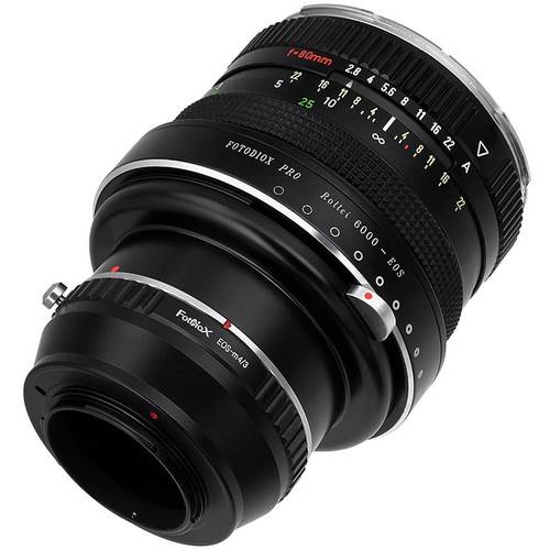 FotodioX Pro Lens Mount Double Adapter for Rollei 6000 and Canon EOS Lenses to Micro Four Thirds