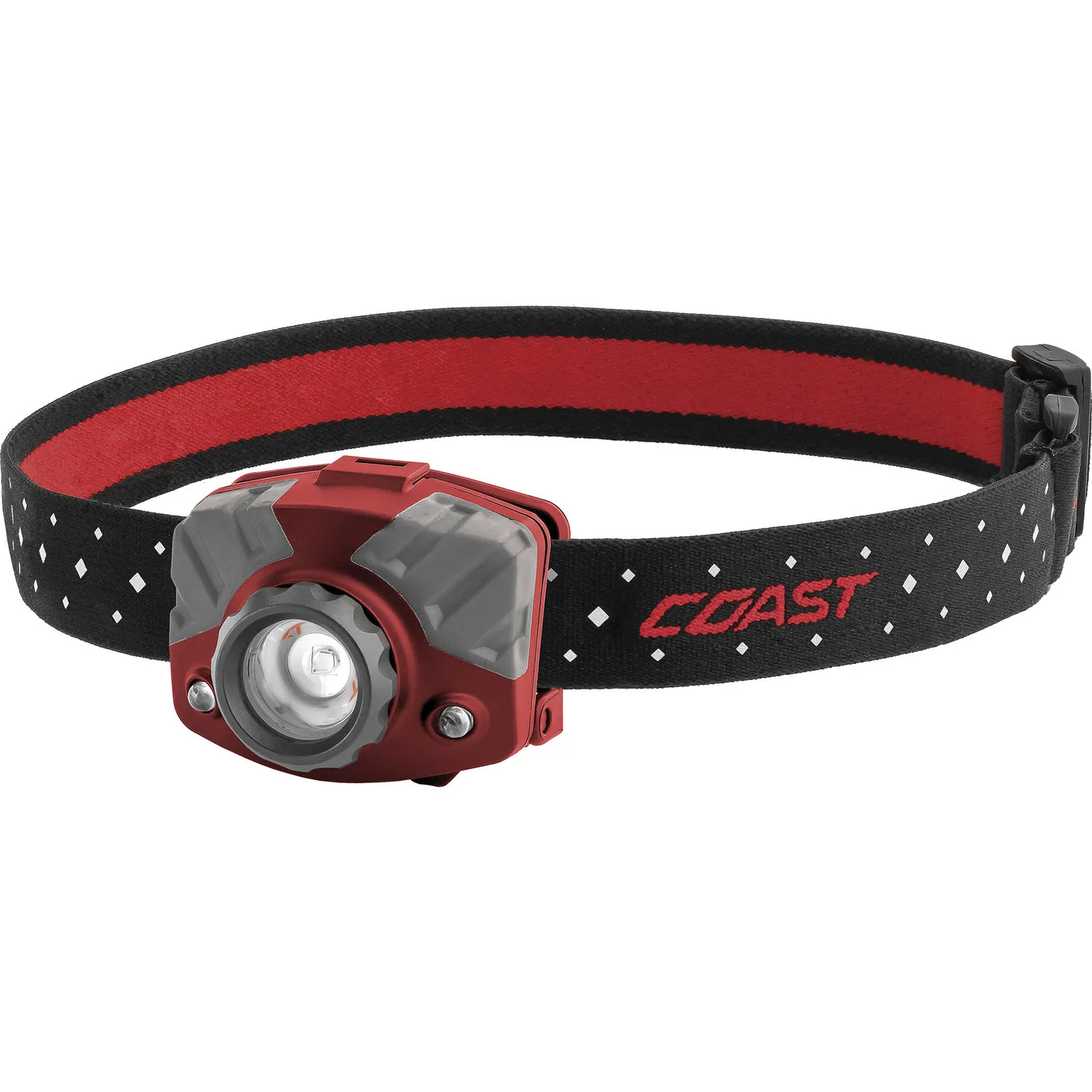 COAST FL75R Dual-Color Pure Beam Focusing Rechargeable LED Headlamp (Red/Gray)