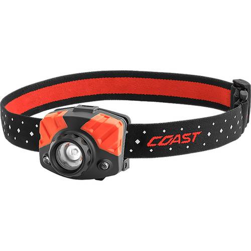 COAST FL75R Dual-Color Pure Beam Focusing Rechargeable LED Headlamp (Black/Red)