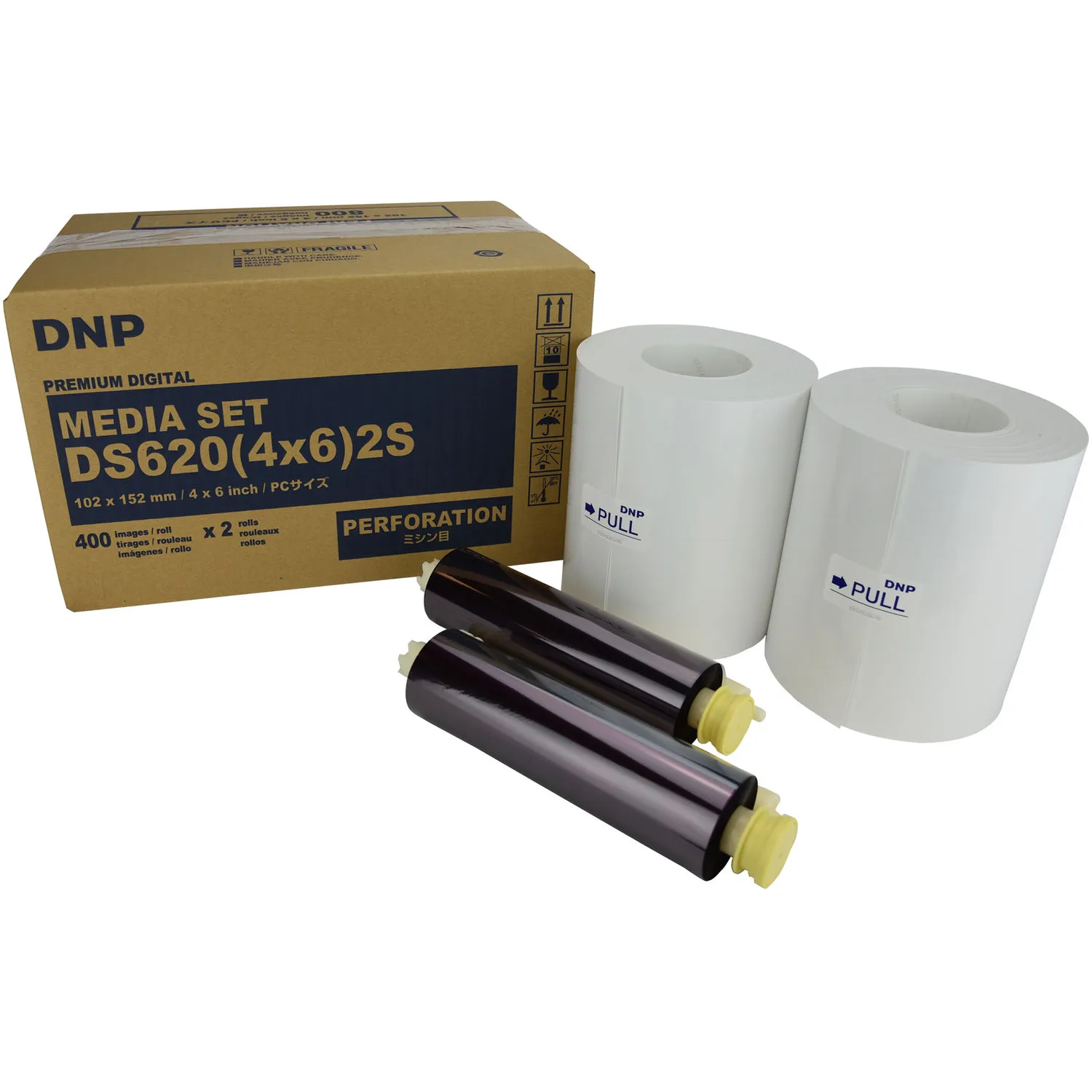 DNP 4 x 6" Center Perforated Media Set for DS620A Printer (2-Pack)