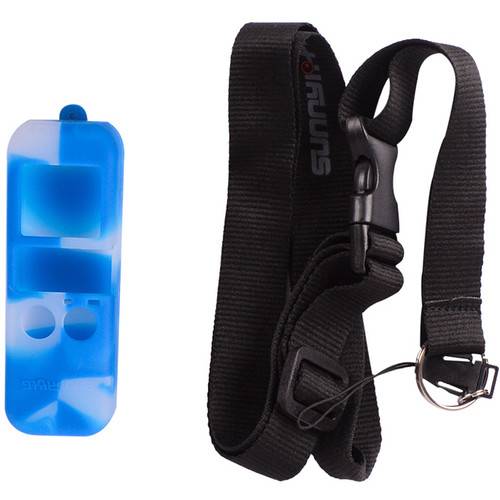 DigitalFoto Solution Limited Silicone Case with Lanyard for DJI Osmo Pocket (Blue and White)
