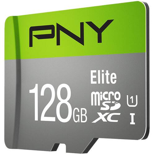 PNY 128GB Elite UHS-I microSDXC Memory Card with SD Adapter