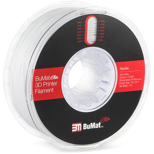 BuMat Elite 1.75mm Flexible Filament (1kg, White)