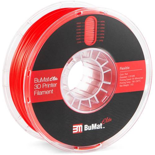 BuMat Elite 1.75mm Flexible Filament (1kg, Red)