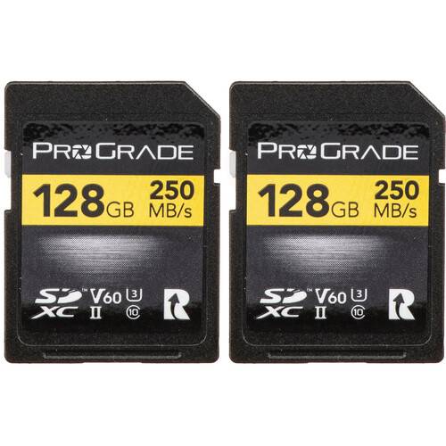 ProGrade Digital 128GB Gold UHS-II SDXC Memory Card (2-Pack)