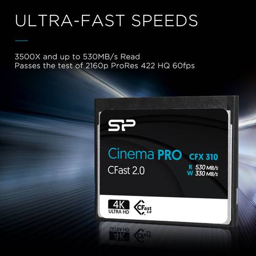 Silicon Power 256GB Cinema PRO CFX 310 cFAST 2.0 Memory Card