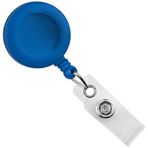 BRADY PEOPLE ID Round Badge ID Reel with Strap &amp; Swivel Clip (Royal Blue, 25-Pack)