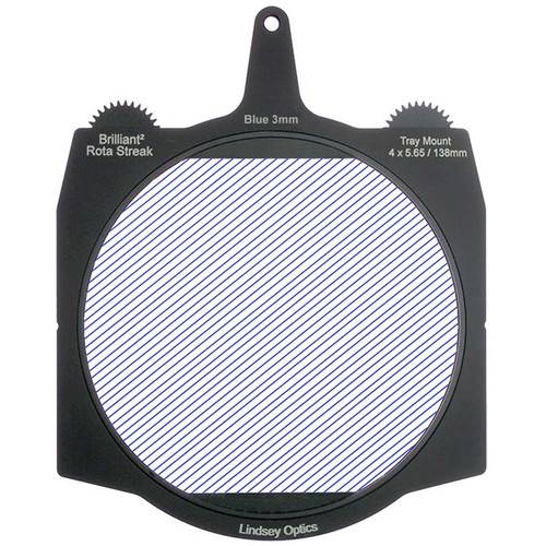 Lindsey Optics Brilliant² 4 x 5.65" Rota-Streak Filter (Blue, 3mm Cylindrical Lens Spacing)