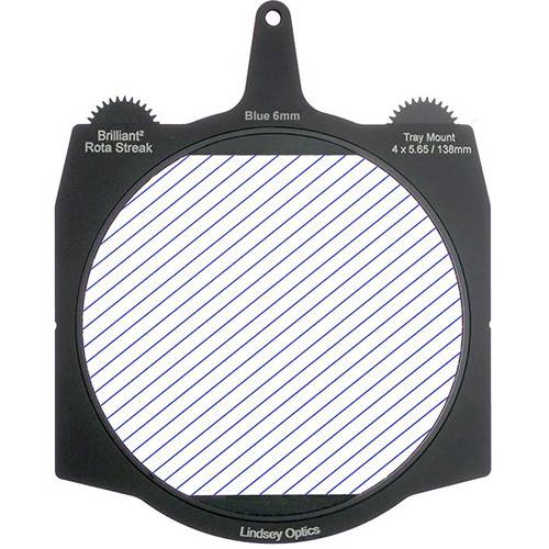 Lindsey Optics Brilliant² 4 x 5.65" Rota-Streak Filter (Blue, 6mm Cylindrical Lens Spacing)