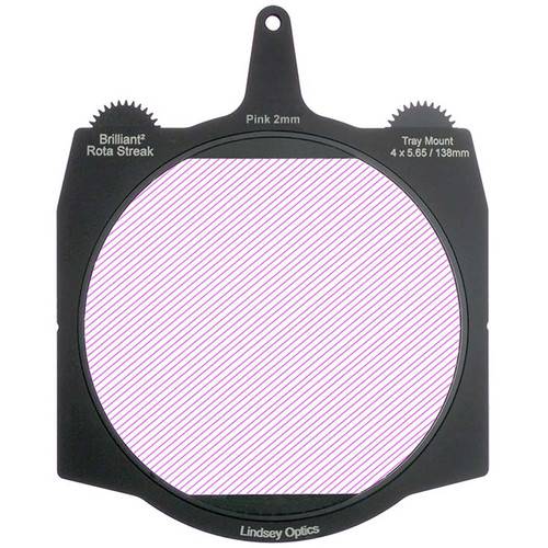 Lindsey Optics Brilliant² 4 x 5.65" Rota-Streak Filter (Pink, 2mm Cylindrical Lens Spacing)