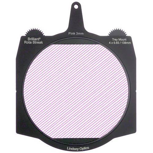 Lindsey Optics Brilliant² 4 x 5.65" Rota-Streak Filter (Pink, 3mm Cylindrical Lens Spacing)