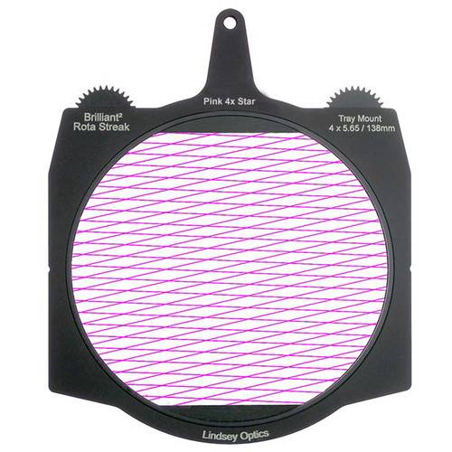 Lindsey Optics Brilliant² 4 x 5.65" Rota-Streak Filter (Pink, Diamond 4-Point Star)