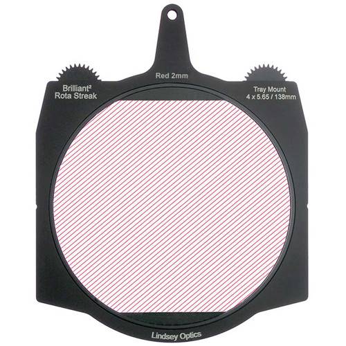 Lindsey Optics Brilliant² 4 x 5.65" Rota-Streak Filter (Red, 2mm Cylindrical Lens Spacing)