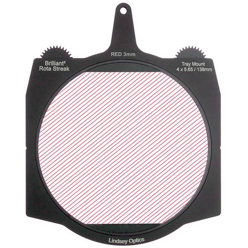 Lindsey Optics Brilliant² 4 x 5.65" Rota-Streak Filter (Red, 3mm Cylindrical Lens Spacing)