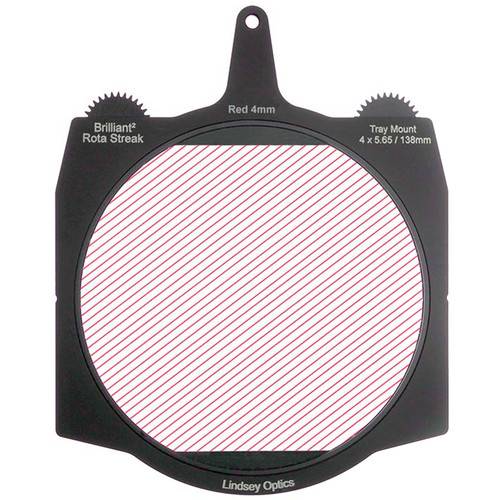 Lindsey Optics Brilliant² 4 x 5.65" Rota-Streak Filter (Red, 4mm Cylindrical Lens Spacing)