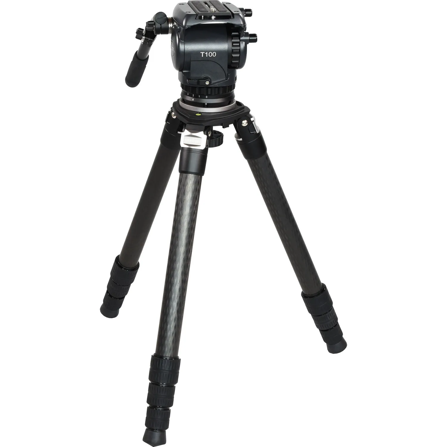 SEEDER T100H Fluid Head with 3-Stage Carbon Fiber Video Tripod System