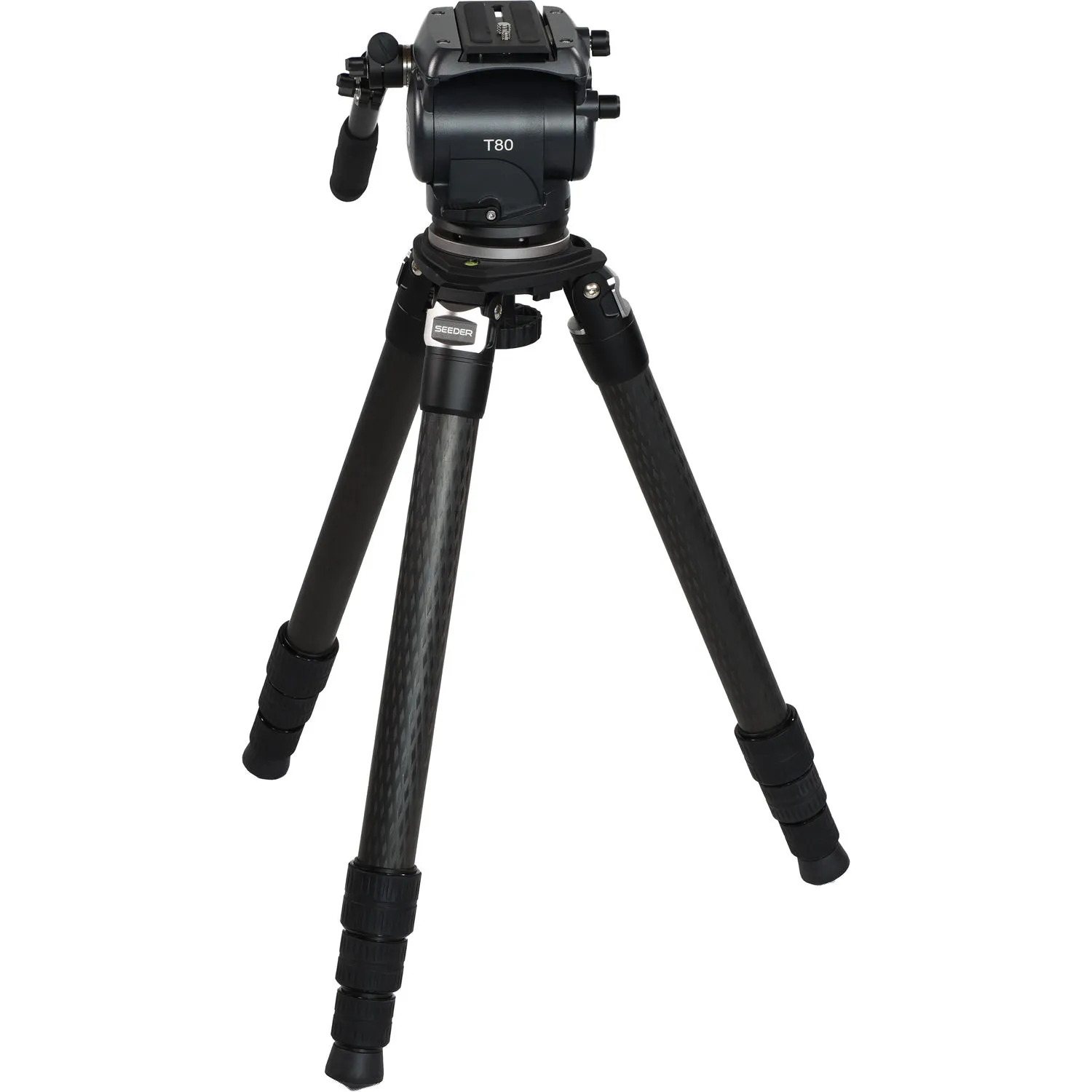 SEEDER T80H Fluid Head with 3-Stage Carbon Fiber Video Tripod System