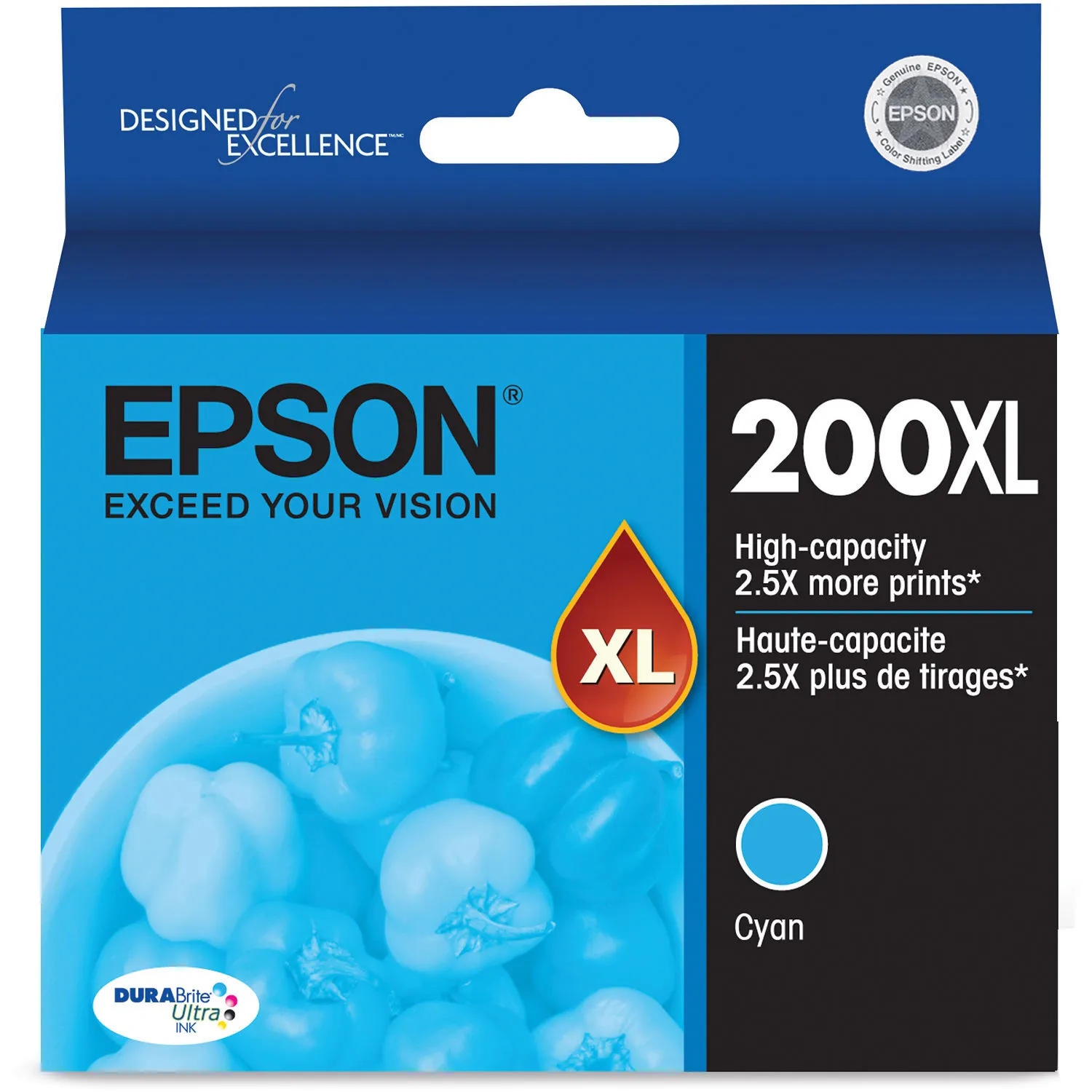 Epson 200XL DURABright High-Capacity Cyan Ink Cartridge