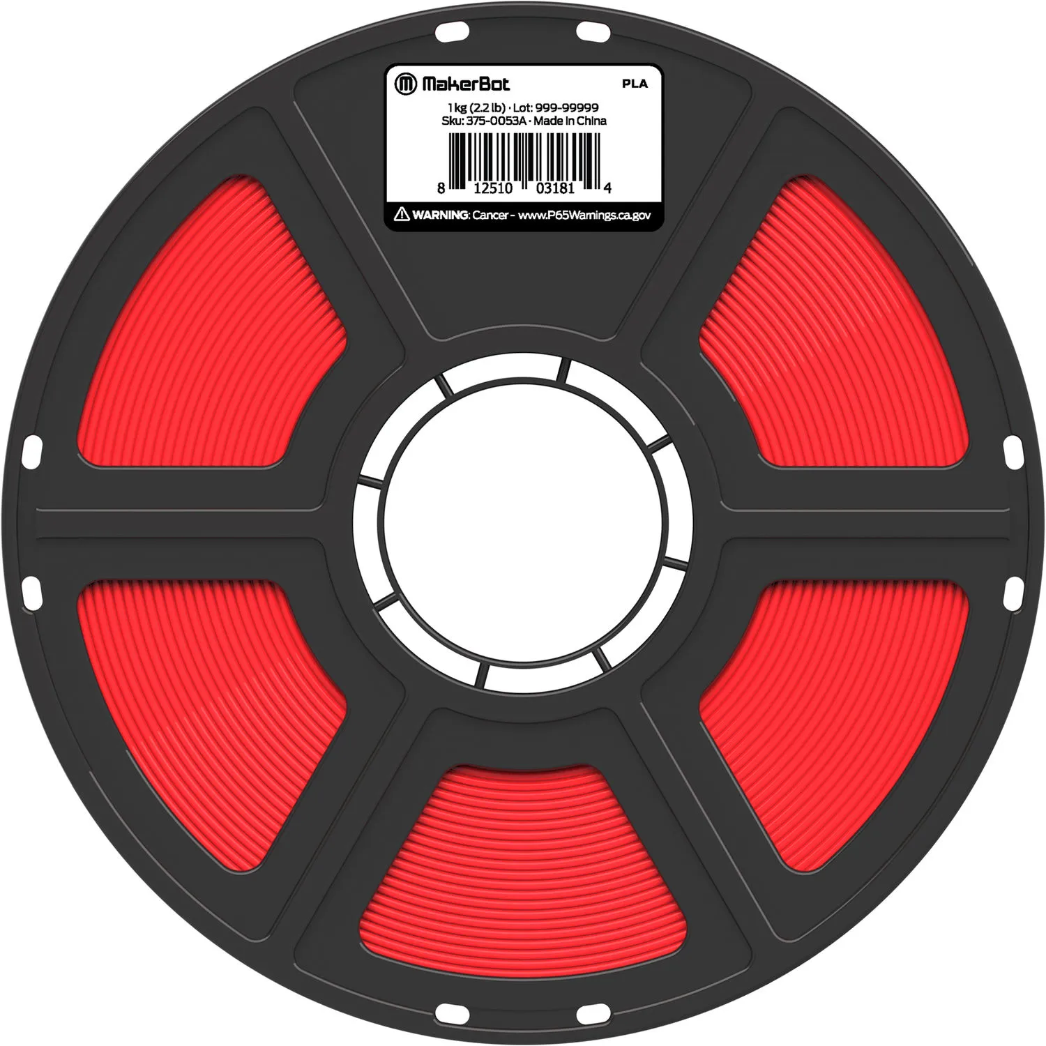 MakerBot 1.75mm PLA True Color Series Filament (2.2 lb, True Red)
