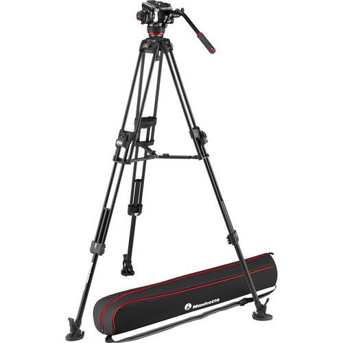 Manfrotto 504X Fluid Video Head &amp; 645 FAST Aluminum Tripod with Mid-Level Spreader