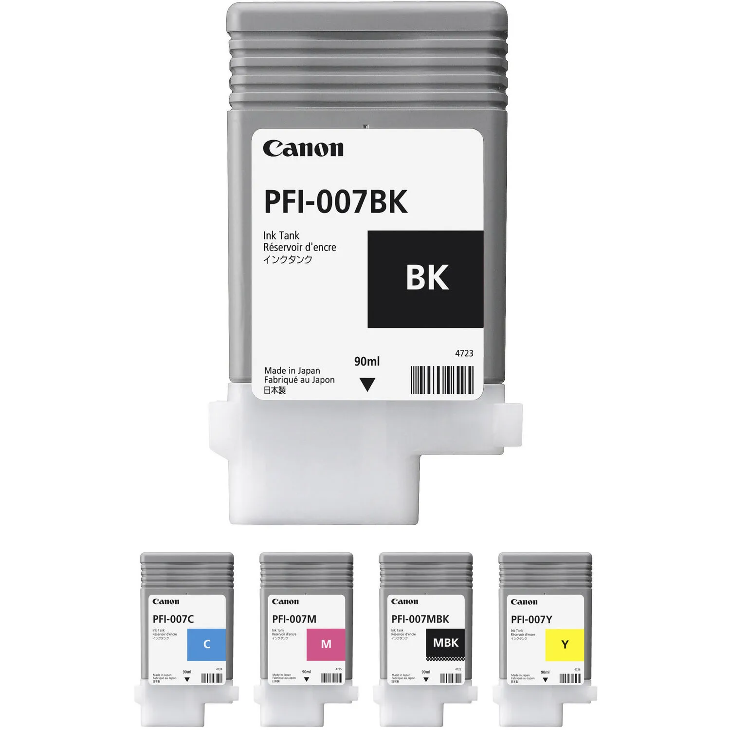 Canon PFI-007 Ink Tank Bundle for imagePROGRAF iPF670E 24" Large-Format Inkjet Printer