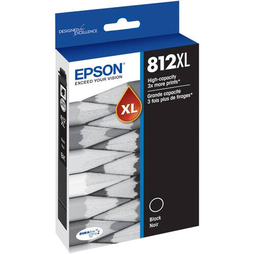 Epson T812 Black High-Capacity Ink Cartridge with Sensormatic