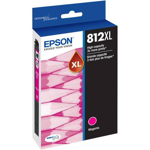 Epson T812 Magenta High-Capacity Ink Cartridge with Sensormatic